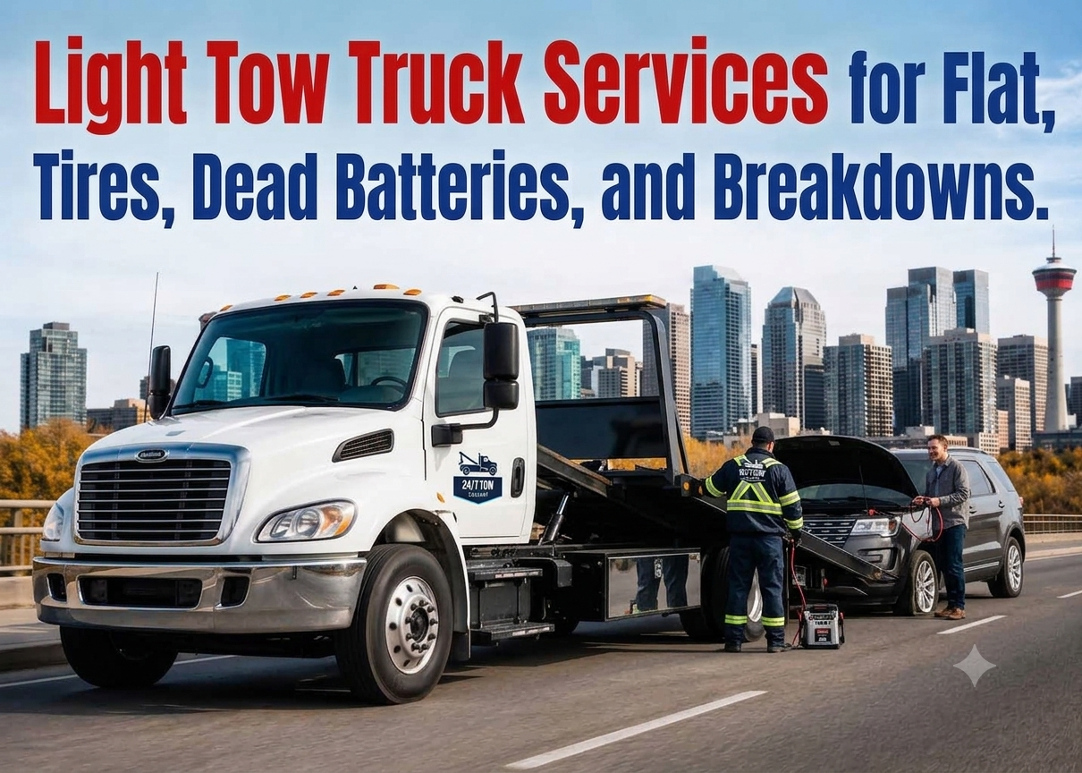 Light Tow Truck Services for Flat Tires, Dead Batteries, and Breakdowns